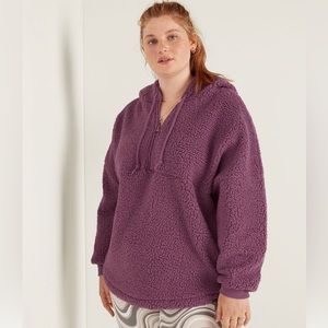 Size XL Varsity Sherpa half zip hooded pull over from PINK Victoria’s Secret